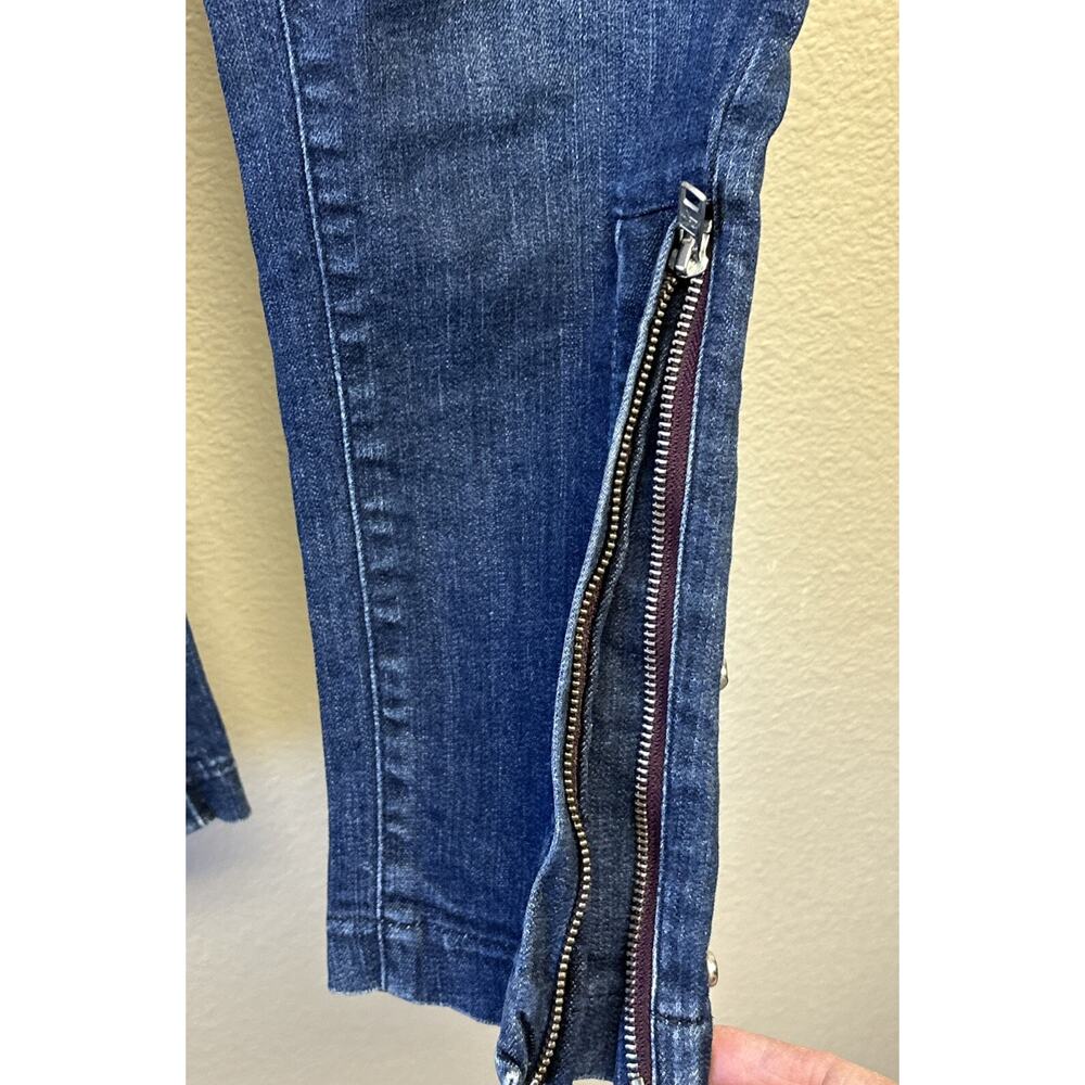 Zadig & Voltaire Evron Brut Rivet Blue Dark Wash Jeans Womens 26 Ankle Zip - Picture 5 of 15